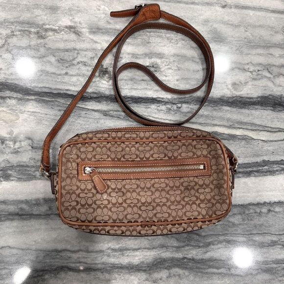 Coach Handbags - COACH Crossbody Bag 6341 Mini Signature Canvas Leather‎ Brown